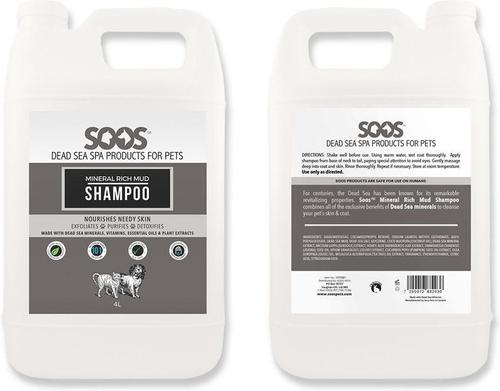 Champú para perros y gatos con barro rico en minerales, botella de 135 onzas líquidas
