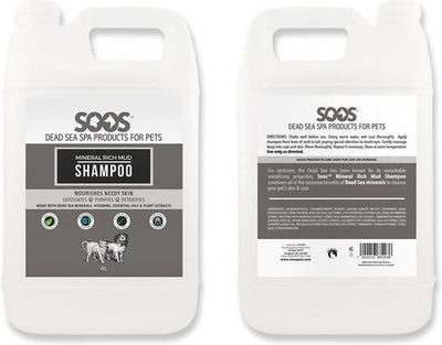 Champú para perros y gatos con barro rico en minerales, botella de 135 onzas líquidas
