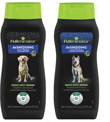 Bundle: FURminator DeShedding Ultra Premium Shampoo, 16-oz bottle + Conditioner for Dogs, 16-oz bottle