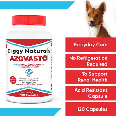 Azovast Plus Capsule Kidney Supplement for Dogs & Cats, 120 count