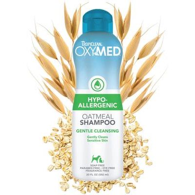 Champú hipoalergénico de avena para perros y gatos OxyMed, sin perfume, botella de 593 ml (20 onzas líquidas)