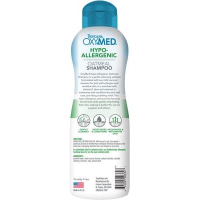 Champú hipoalergénico de avena para perros y gatos OxyMed, sin perfume, botella de 593 ml (20 onzas líquidas)