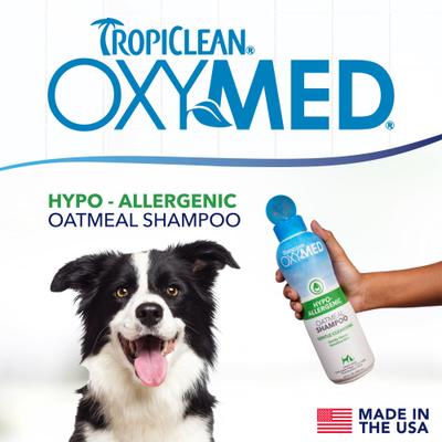 Champú hipoalergénico de avena para perros y gatos OxyMed, sin perfume, botella de 593 ml (20 onzas líquidas)