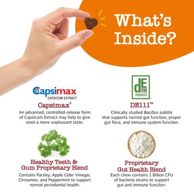 Ancient Elements Chew No Poo Bison Flavored Soft Chews Coprophagia Stool Eating Deterrent Supplement for Dogs, 90 count