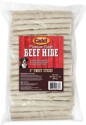 Premium Beef Hide Twist Sticks Beef Flavor Dog Chews, 5-in, 34 count