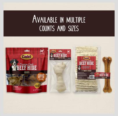 Premium Beef Hide Twist Sticks Beef Flavor Dog Chews, 5-in, 34 count