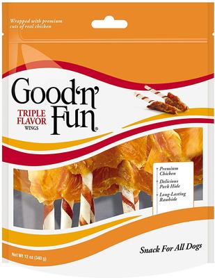 Bundle: Good 'n' Fun Triple Flavor Wings Beef, Pork & Chicken + Good 'n' Tasty Triple Flavor Roll-Ups Dog Treats