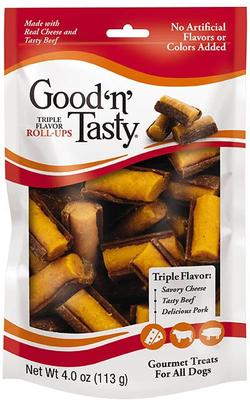 Bundle: Good 'n' Fun Triple Flavor Wings Beef, Pork & Chicken + Good 'n' Tasty Triple Flavor Roll-Ups Dog Treats