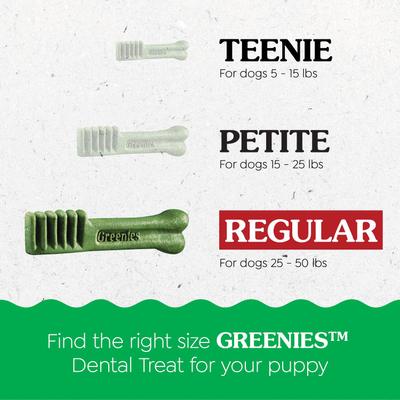 Regular Natural Puppy Dental Dog Treats, 12 count