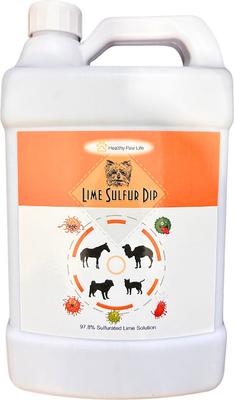 Tratamiento para pulgas y garrapatas con lima y azufre para perros y gatos con picazón y piel seca (botella de 16 onzas líquidas)