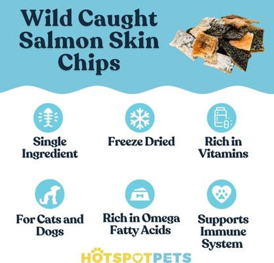 Salmon Skin Chips Grain-Free Freeze-Dried Dog & Cat Treats, 4-oz bag