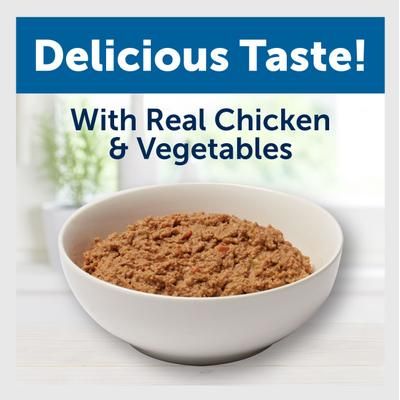 Platos de paté con pollo y verduras, comida enlatada para perros, 13 oz, caja de 12
