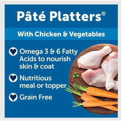 Platos de paté con pollo y verduras, comida enlatada para perros, 13 oz, caja de 12