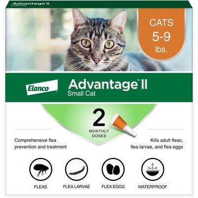 Tratamiento antipulgas para gatos de 5 a 9 libras, 2 dosis (suministro para 2 meses)