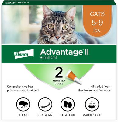 Tratamiento antipulgas para gatos de 5 a 9 libras, 2 dosis (suministro para 2 meses)