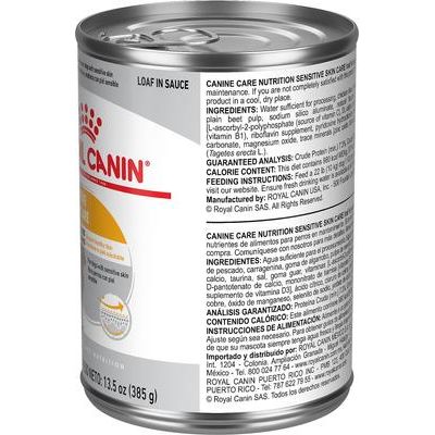Alimento enlatado para perros Canine Care Nutrition Sensitive Skin Care Loaf in Sauce, 13.5 oz, caja de 12