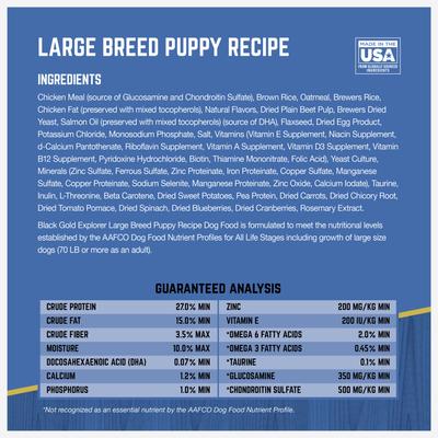 Comida seca para perros Explorer Large Breed Puppy Recipe, bolsa de 40 lb