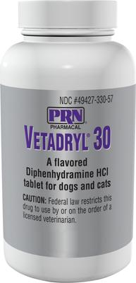 (Diphenhydramine HCl) Tablets for Dogs & Cats, 30-mg, 180 tablets