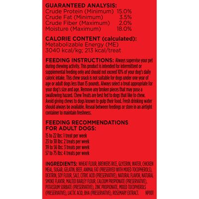 Golosinas masticables de carne de res real para perros Comfort Chews, 9 unidades