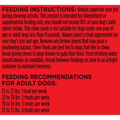 Golosinas masticables de carne de res real para perros Comfort Chews, 9 unidades