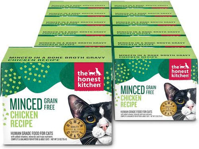 Grain-Free Minced Chicken in Bone Broth Gravy Wet Cat Food, 2.8-oz, case of 12