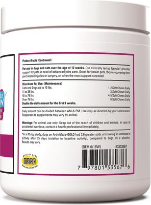 ArthriEase GOLD Hip & Joint Support Dog & Cat Supplement, 120 count