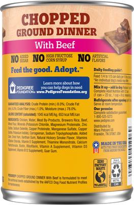 Bundle: Pedigree Chopped Ground Dinner with Beef + Chicken Canned Dog Food
