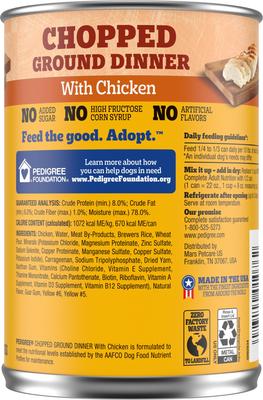 Bundle: Pedigree Chopped Ground Dinner with Beef + Chicken Canned Dog Food