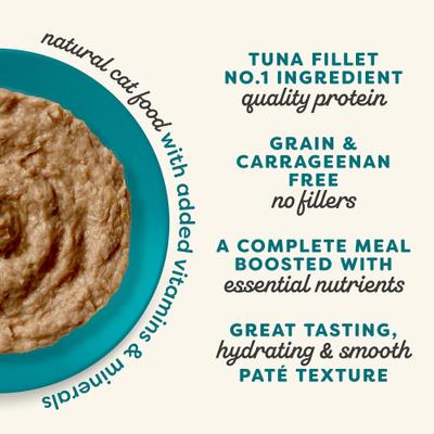 Vitality Tuna Fillet & Mackerel Recipe Pate Grain-Free Wet Cat Food, 2.47-oz can, case of 24