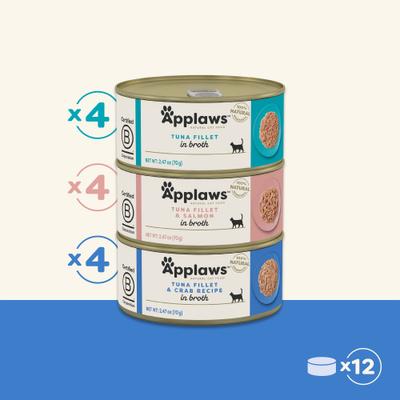 Fish Variety Pack in Broth Limited Ingredient Canned Wet Cat Food, 2.47-oz can, case of 12