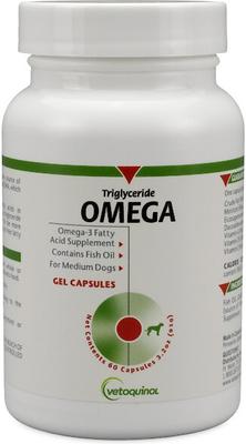 Triglyceride OMEGA Omega-3 Fatty Acid Medium Breed Supplement for Dogs, 60 count