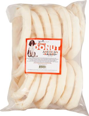 Golosina de dona de cuero crudo para perros, 5 pulgadas, 1 unidad