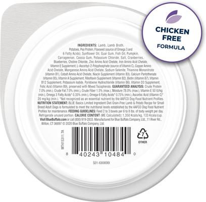 Basics Skin & Stomach Care Grain-Free Lamb & Potato Small Breed Adult Wet Dog Food, 3.5-oz, case of 12