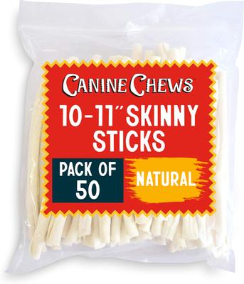10-11-inch Retriever Skinny Stick Beef Flavor Dental Dog Chews, 50 count