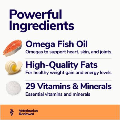 Suplemento líquido de alto contenido calórico para aumentar de peso en perros y gatos, bolsa de 16 oz