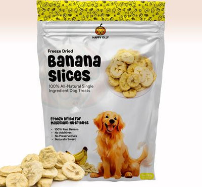 Freeze-Dried Banana Slices Grain-Free Digestive Support Freeze-Dried Dog & Cat Treats, 3-oz bag