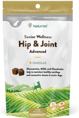 Bundle: NaturVet Senior Wellness Soft Chews Joint Supplement for Dogs + Blue Buffalo Life Protection Formula Senior Chicken & Brown Rice Recipe Dry Food