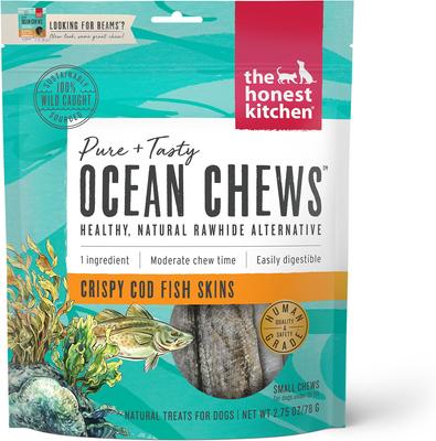 Bundle: The Honest Kitchen Beams Ocean Chews Wolfish Skins + Beams Ocean Chews Cod Fish Skins Dehydrated Dog Treats