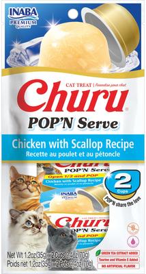 Churu Pop'n Serve Chicken Variety Grain-Free Lickable Cat Treats, 1.2-oz cup, 10 count
