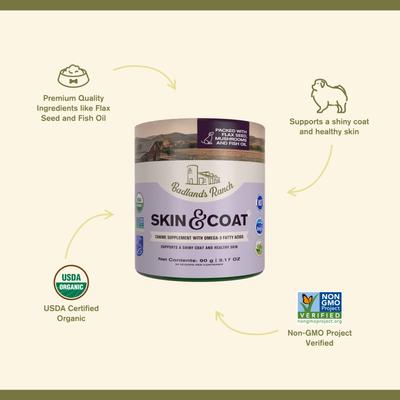 Healthy Support Skin & Coat Powder Supplement for Dogs, 3.17-oz can