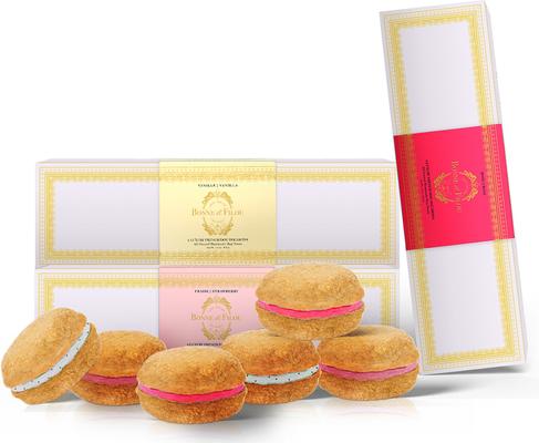 Luxury French Macarons Strawberry, Rose & Vanilla Variety Pack Dog Treats, 18 count