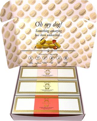 Luxury French Macarons Strawberry, Rose & Vanilla Variety Pack Dog Treats, 18 count
