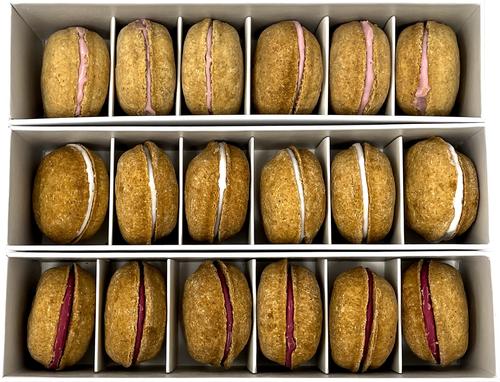 Luxury French Macarons Strawberry, Rose & Vanilla Variety Pack Dog Treats, 18 count
