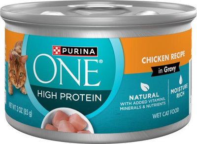 Natural Chicken in Gravy High Protein Wet Cat Food, 3-oz can, case of 24