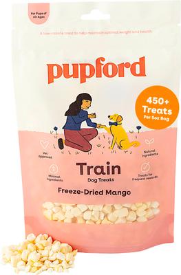 Golosinas liofilizadas naturales para perros Train Mango, bolsa de 2 oz