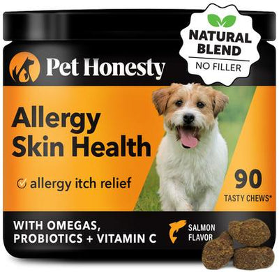 Allergy Skin Health Salmon Flavored Allergy & Itch Relief, Omega-3 Supplement for Dogs, 90 count