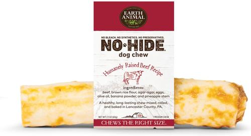 No-Hide Medium Rolls Long Lasting Natural Rawhide Alternative Pork Recipe Chew Dog Treats, 3 count