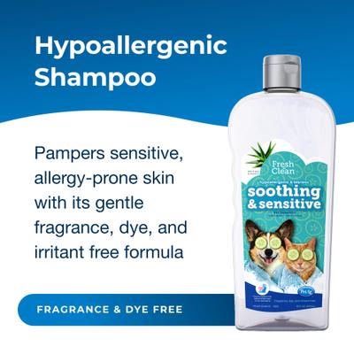Fresh 'n Clean Soothing & Sensitive Hypoallergenic & Tearless Dog, Cat & Small Pet Shampoo, 18-fl oz bottle