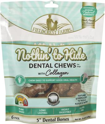 Nothin' to Hide Dental Wave 5-inch Beef Flavor Dog Chews, 6 count