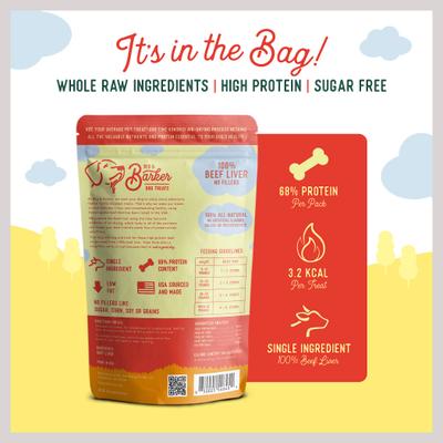 Tiras de hígado de res dobles, premios de cecina para perros, bolsa de 10 oz, caja de 2